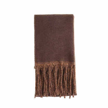 Two-tone winter scarf brown & camel