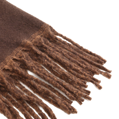 Two-tone winter scarf brown & camel