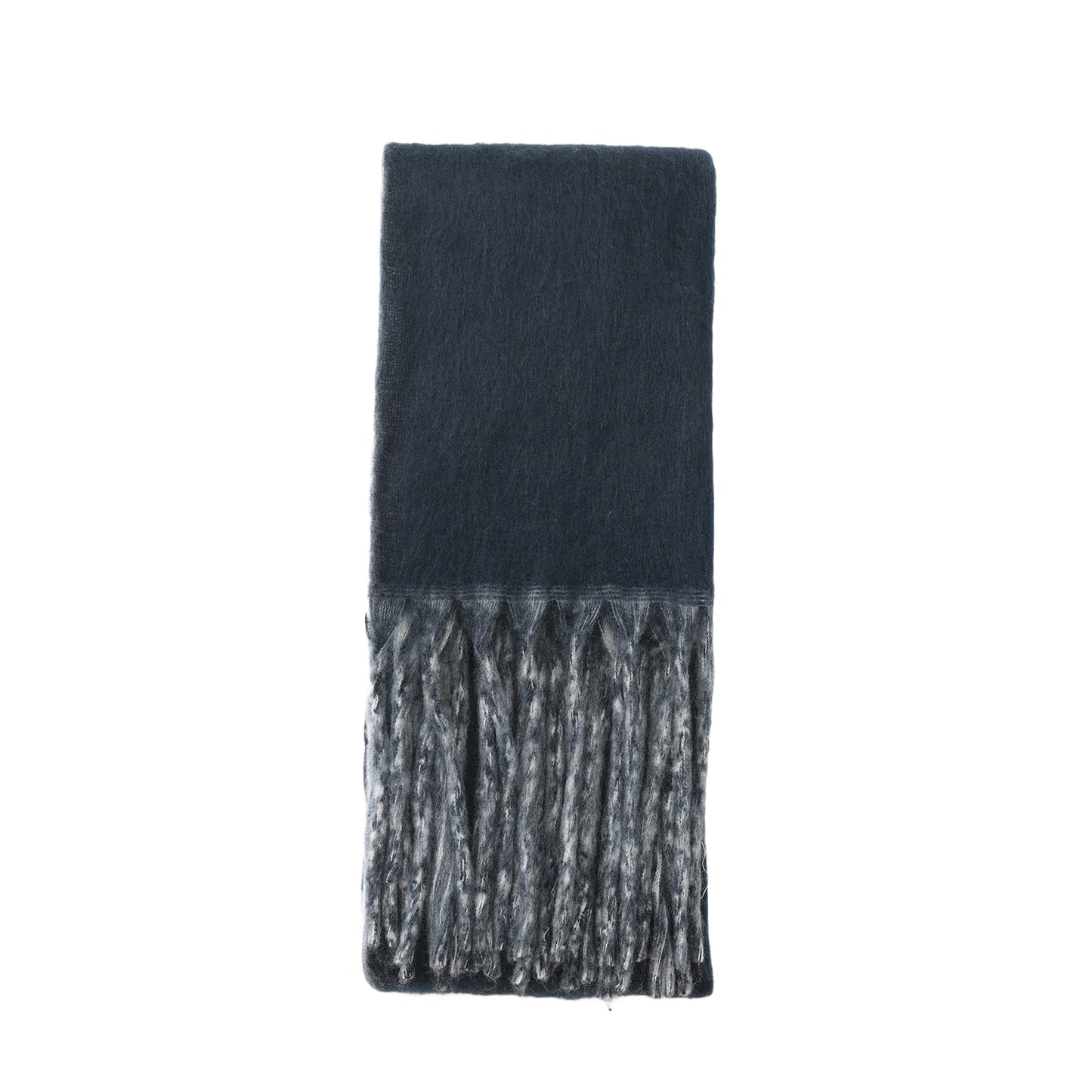 Two-tone winter scarf navy blue & grey
