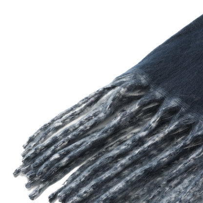 Two-tone winter scarf navy blue & grey