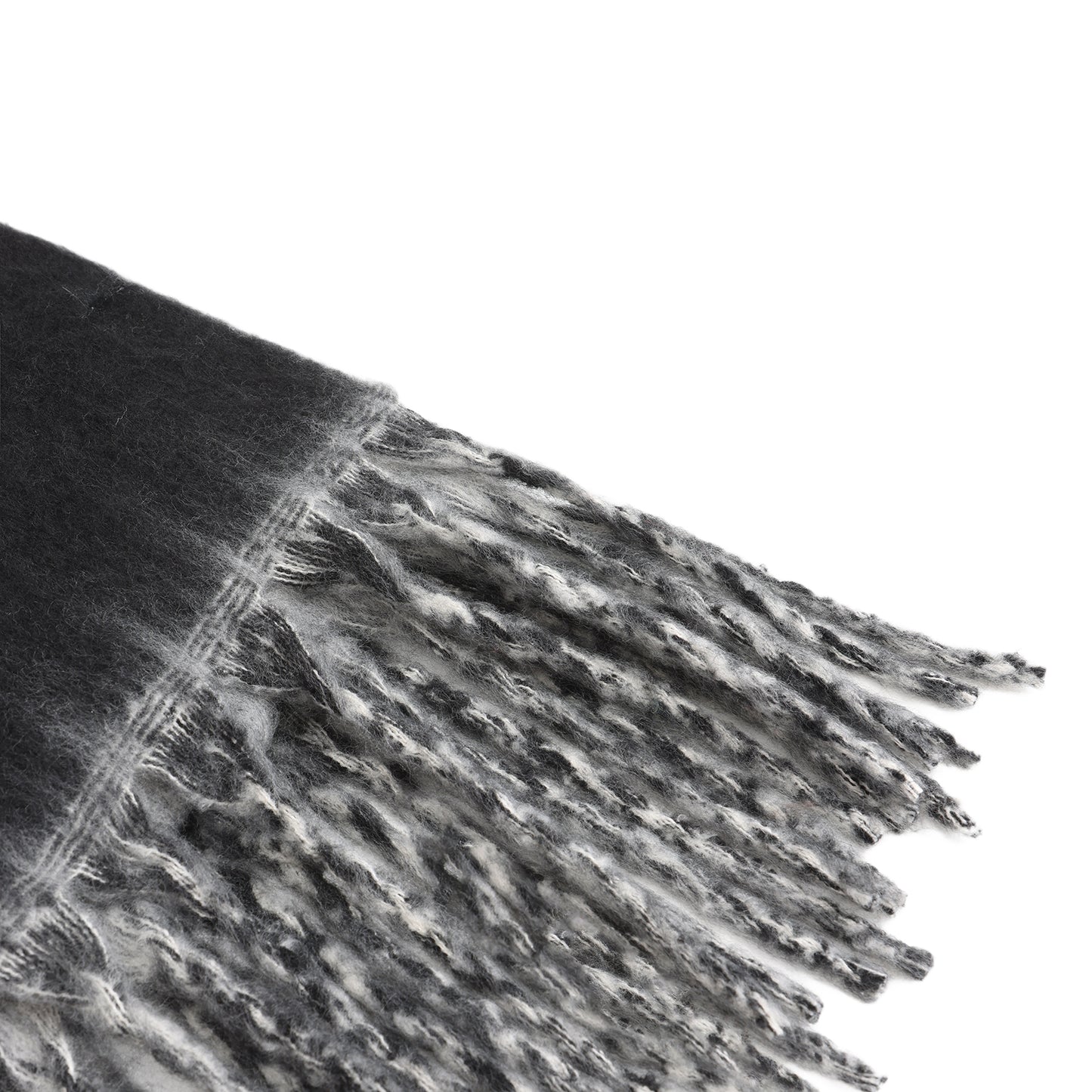 Two-tone winter scarf black & grey