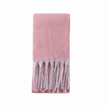 Two-tone winter scarf pink & blue