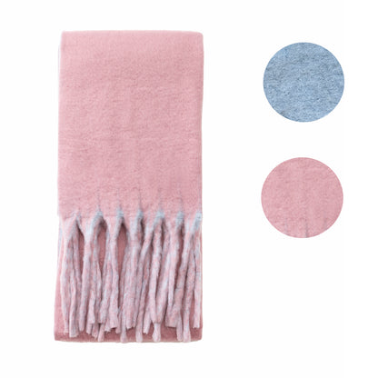 Two-tone winter scarf pink & blue