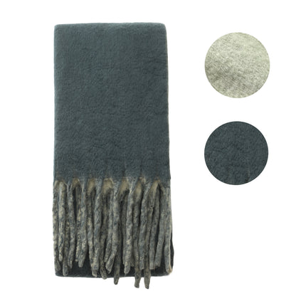 Two-tone winter scarf dark green & light green