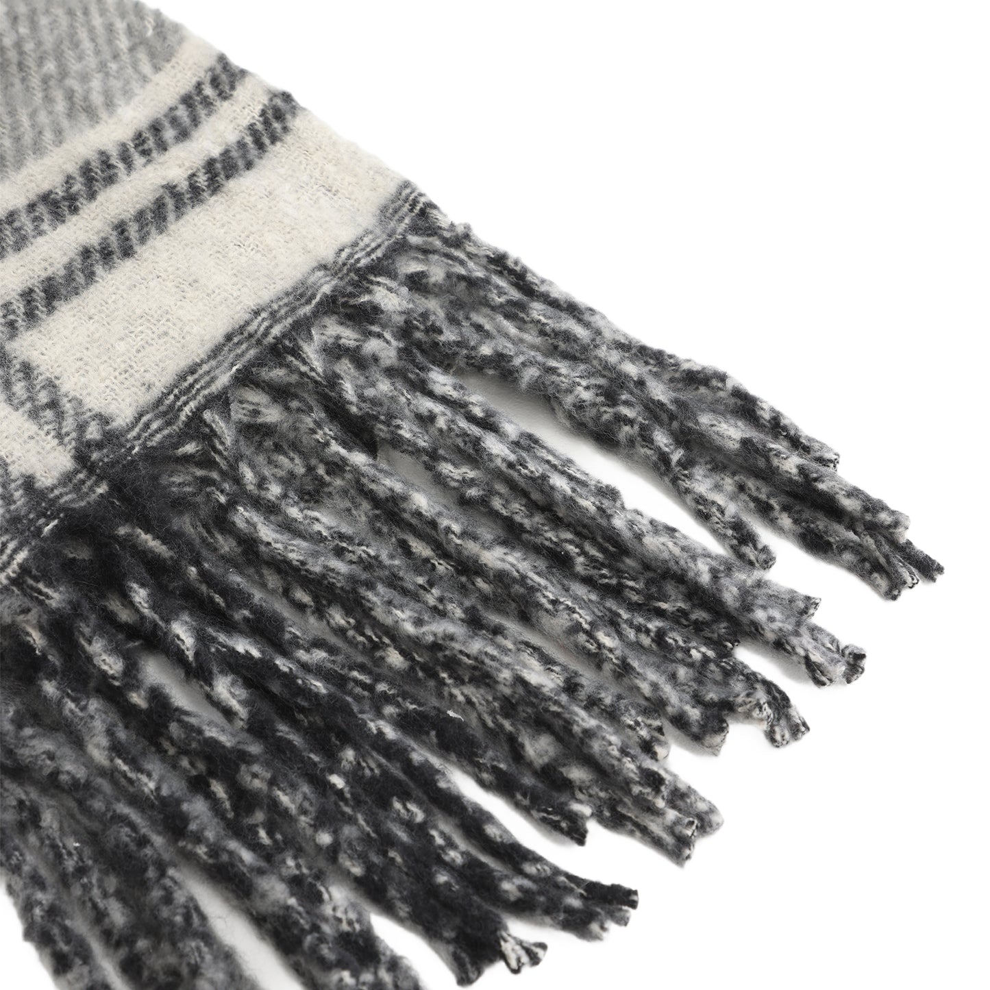 Two toned Checked print scarf black