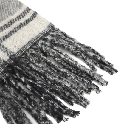 Two toned Checked print scarf black