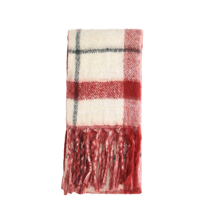 Two toned Checked print scarf red
