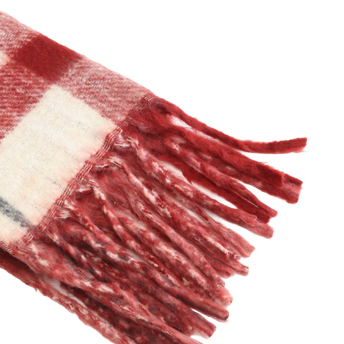 Two toned Checked print scarf red