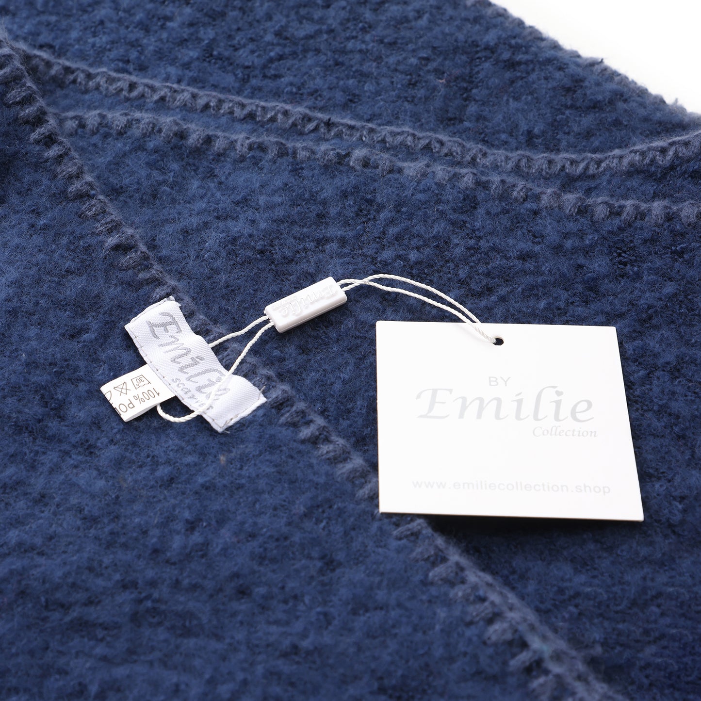 Winter scarf triangle  navy blue