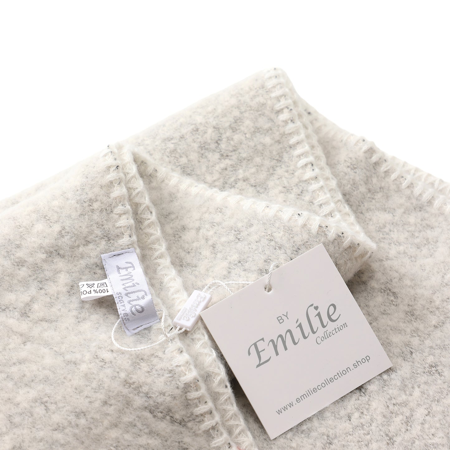 Winter scarf triangle -light grey