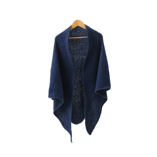 Winter scarf triangle  navy blue