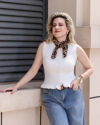 Scarf satin panther print