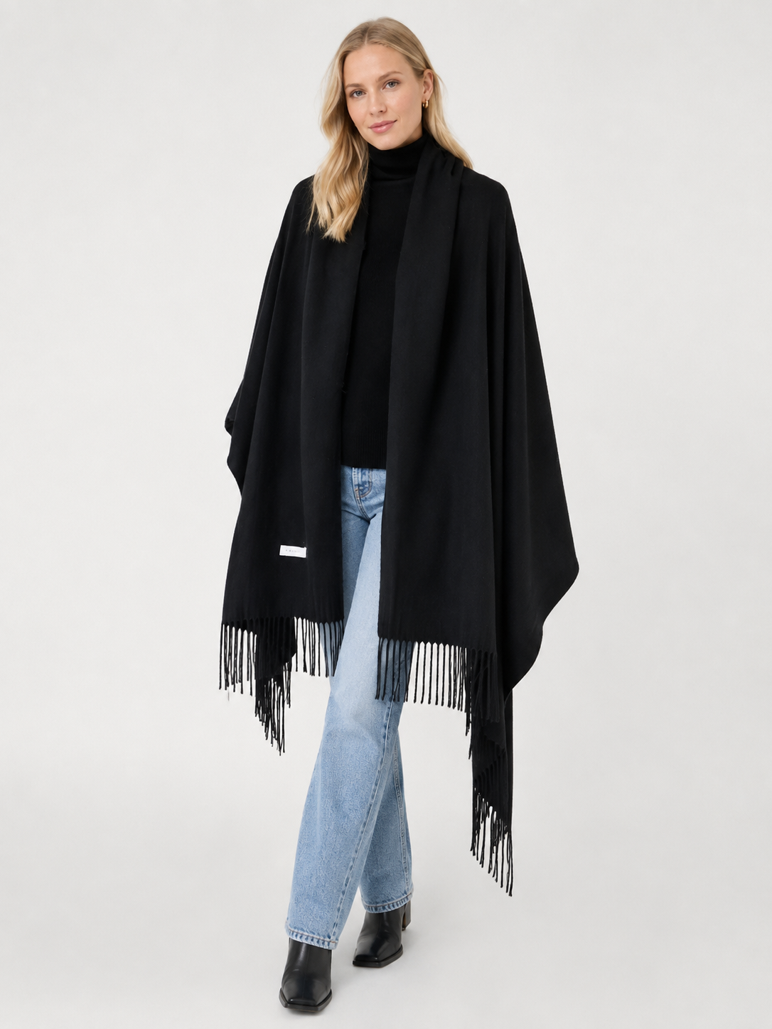 Omslagdoek pashmina XL - Zwart
