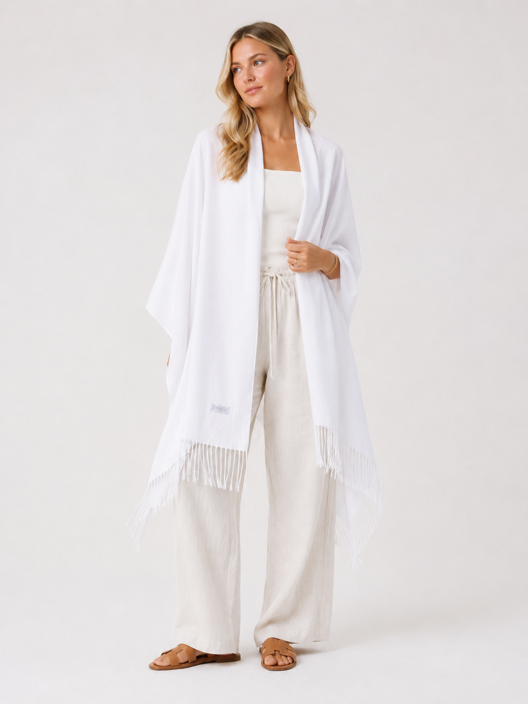 Omslagdoek pashmina XL - Wit