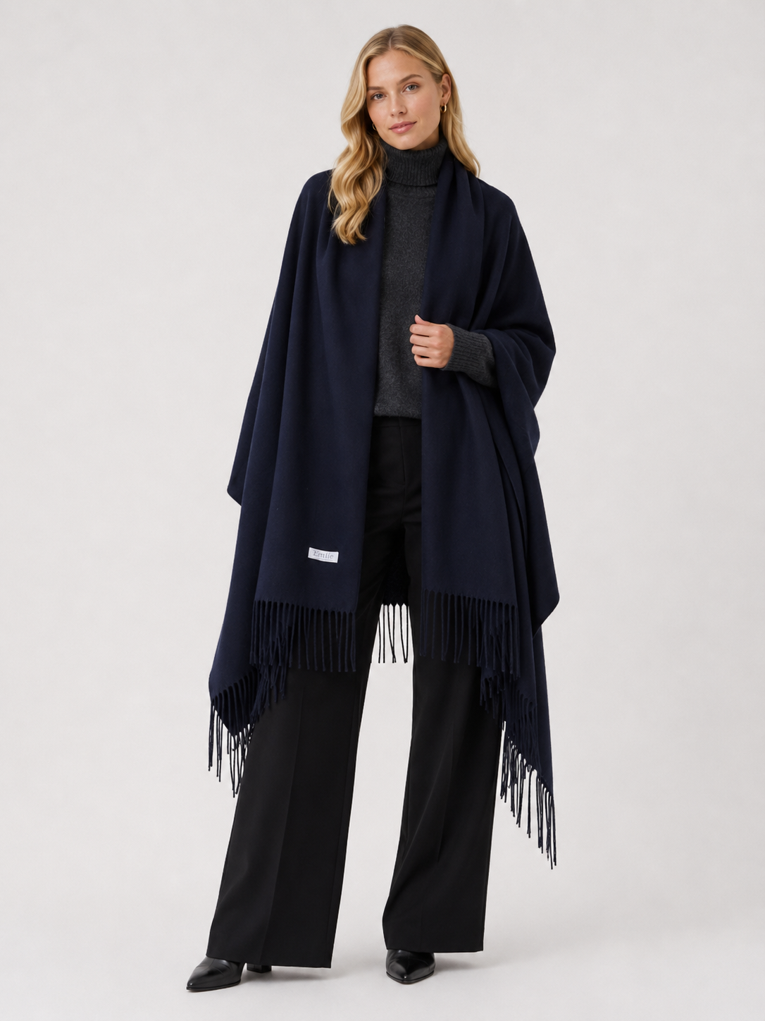 Omslagdoek pashmina XL - Blauw
