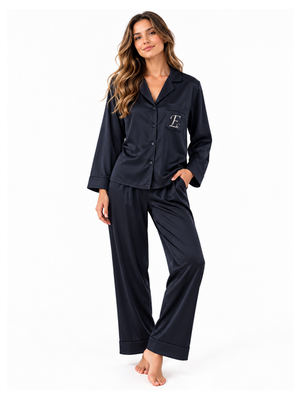 Satijnen Pyjamaset | Blauw