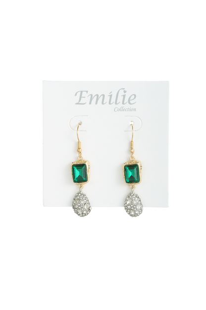 Oorhangers goud emerald groen