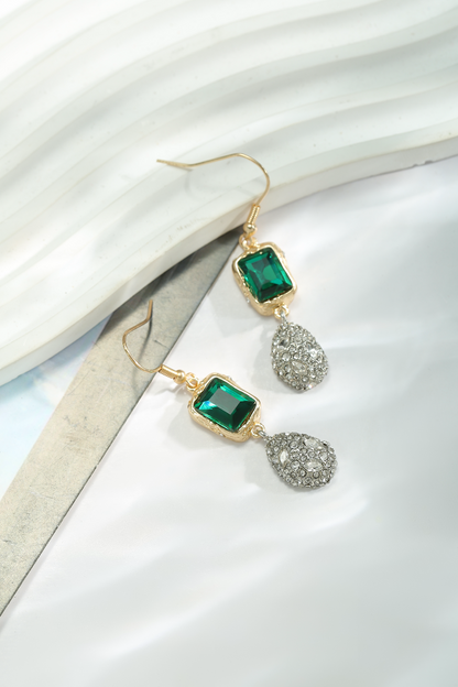 Oorhangers goud emerald groen