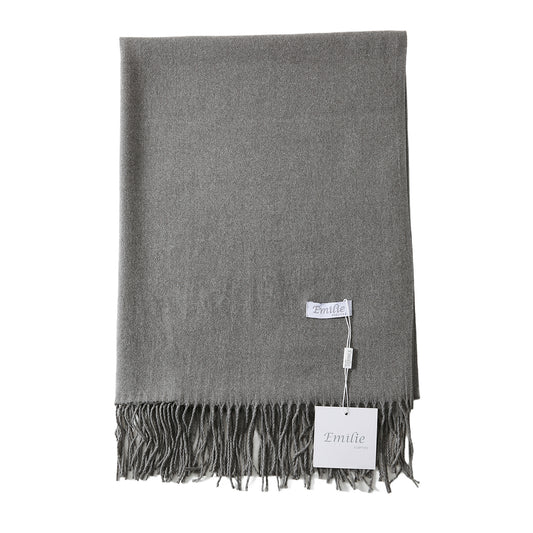 Châle pashmina noir 200 x 70 cm, 100 % polyester recyclé