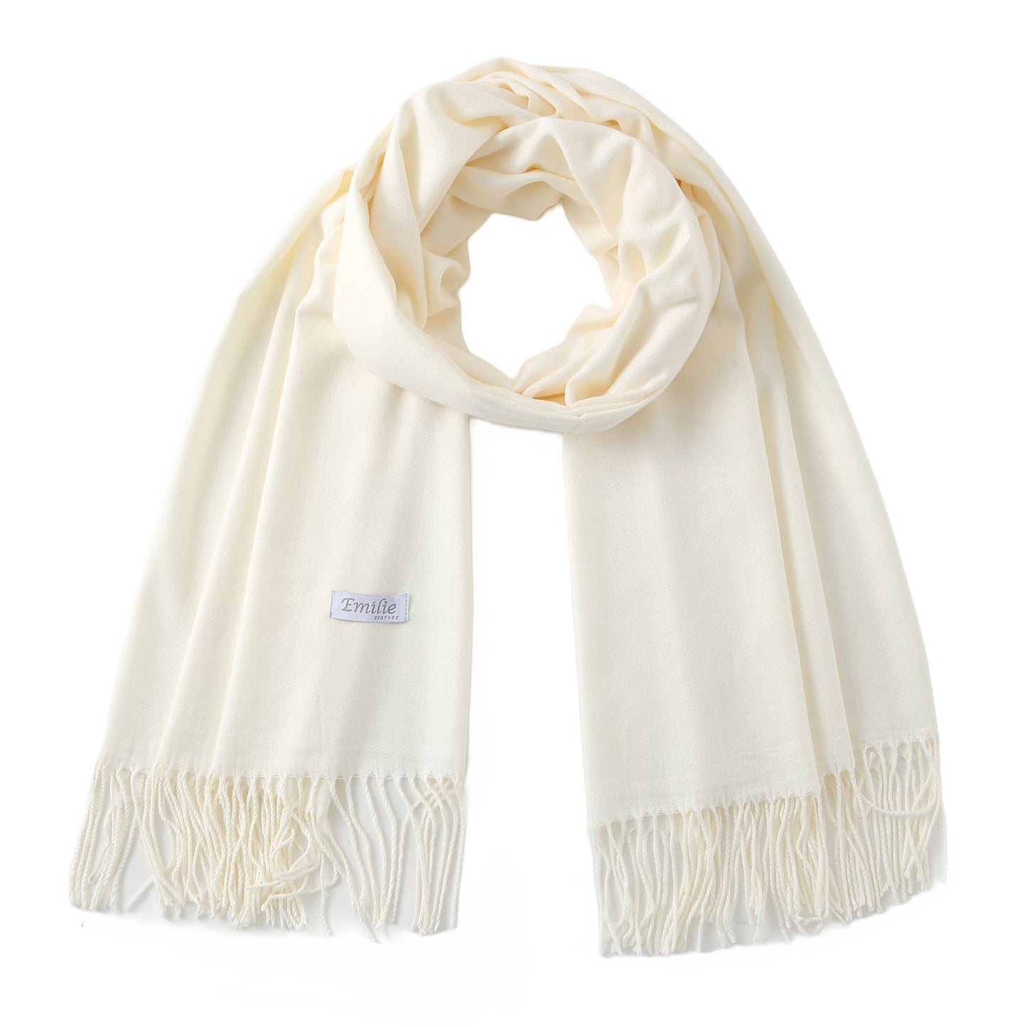 Pashmina sjaal gebroken wit