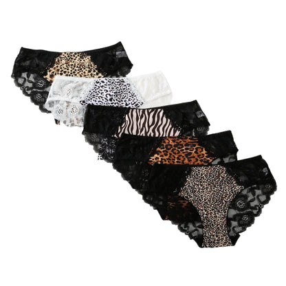 Multipack van 5 slips dierenprint