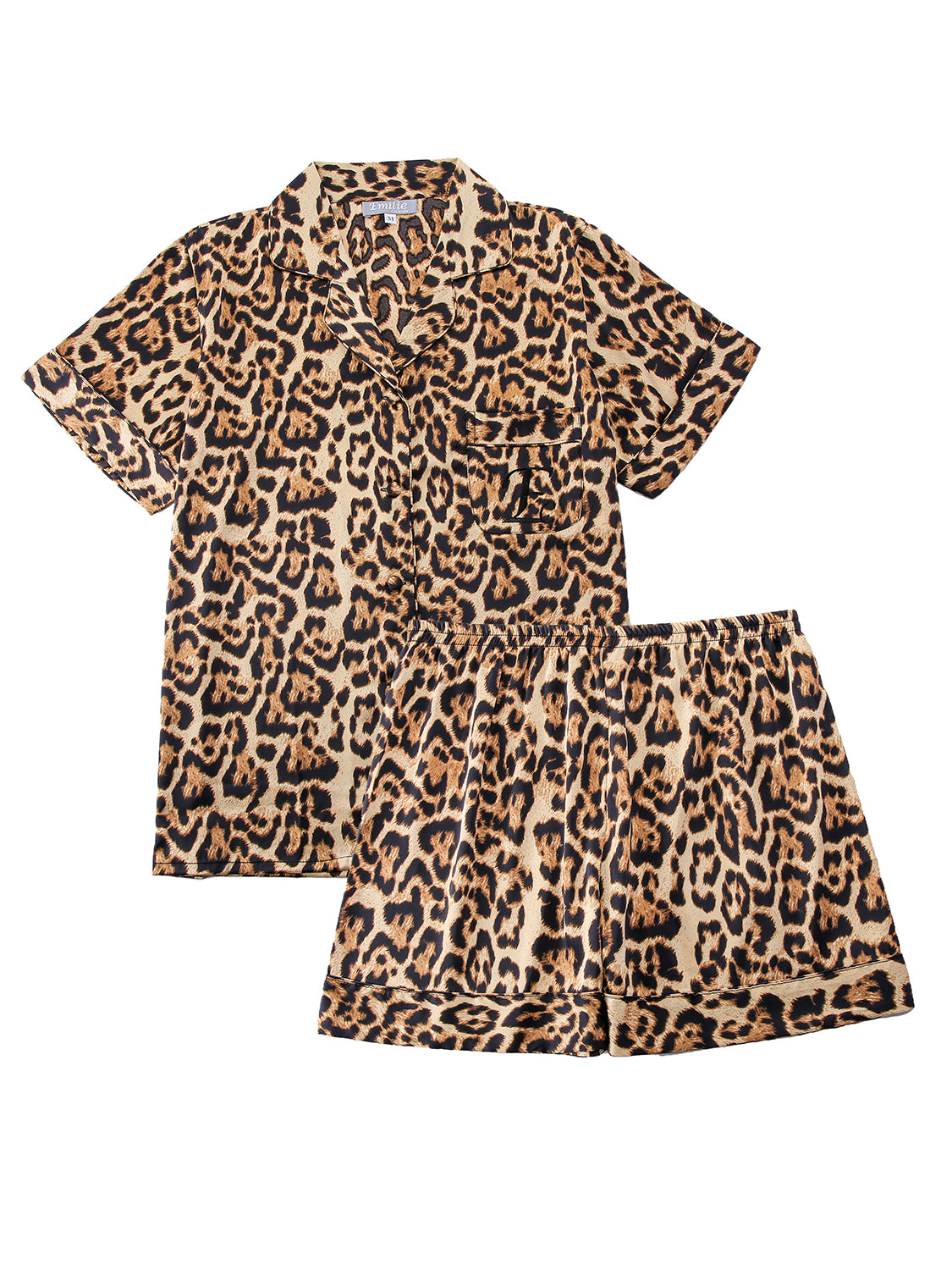 Satijnen Pyjamaset kort | Panterprint