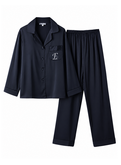 Satijnen Pyjamaset | Blauw