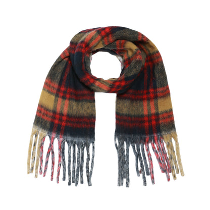 Two toned Checked print scarf off white