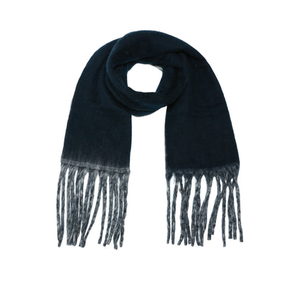 Two-tone winter scarf navy blue & grey