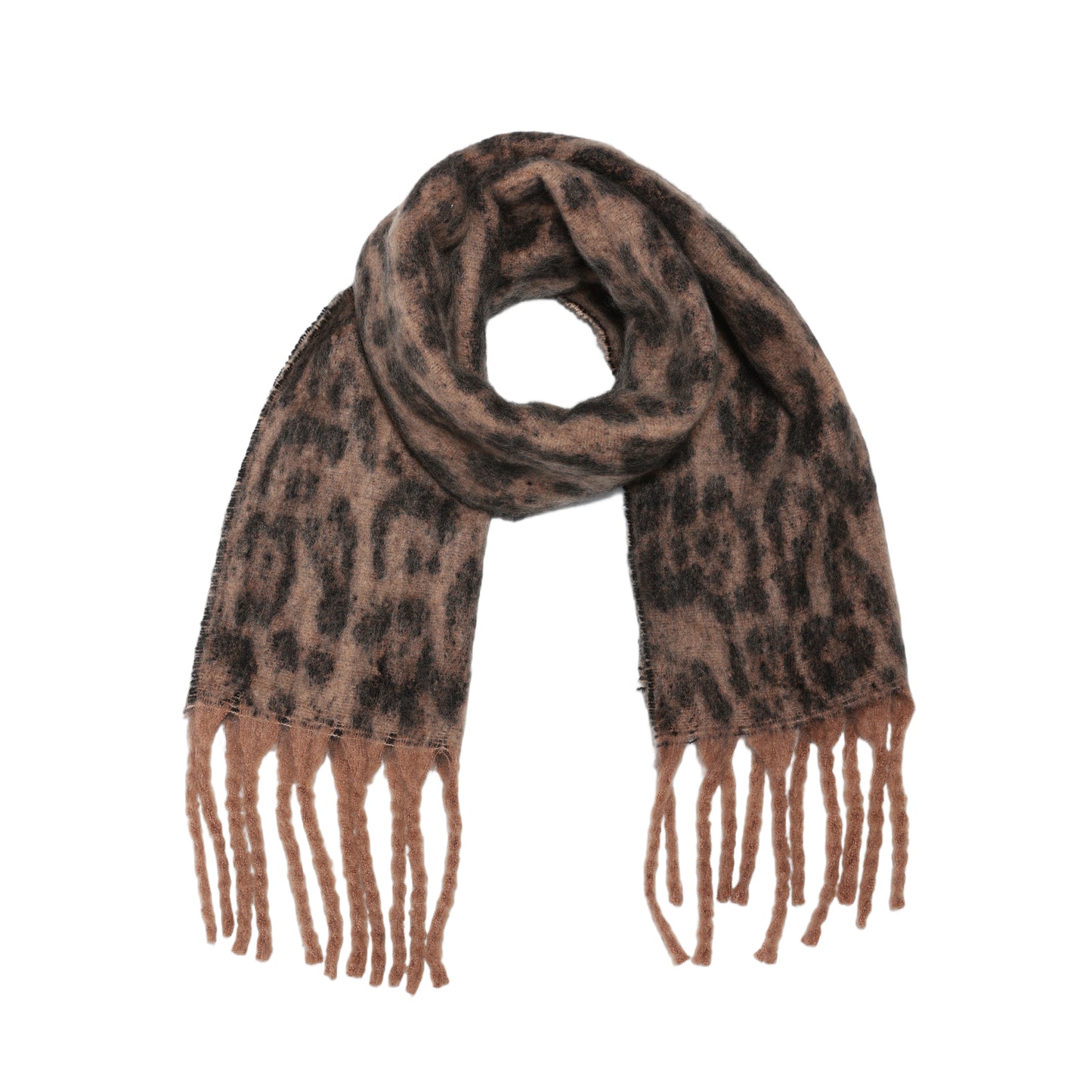 Winter scarf with leopard print