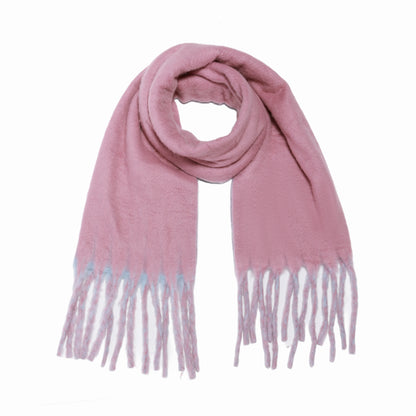 Two-tone winter scarf pink & blue