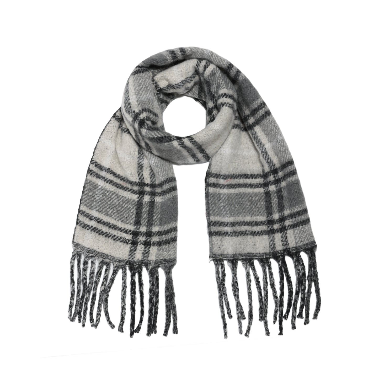 Two toned Checked print scarf black