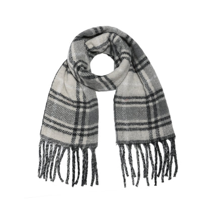 Two toned Checked print scarf black