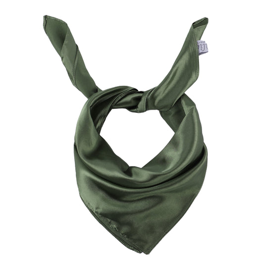 Scarf satin olive green