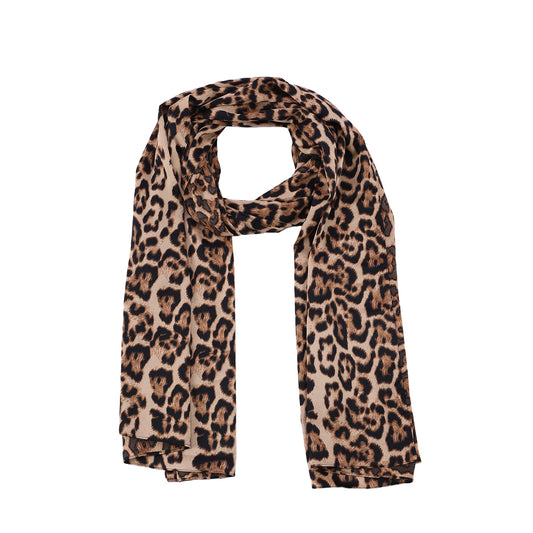 Scarf satin long panther print