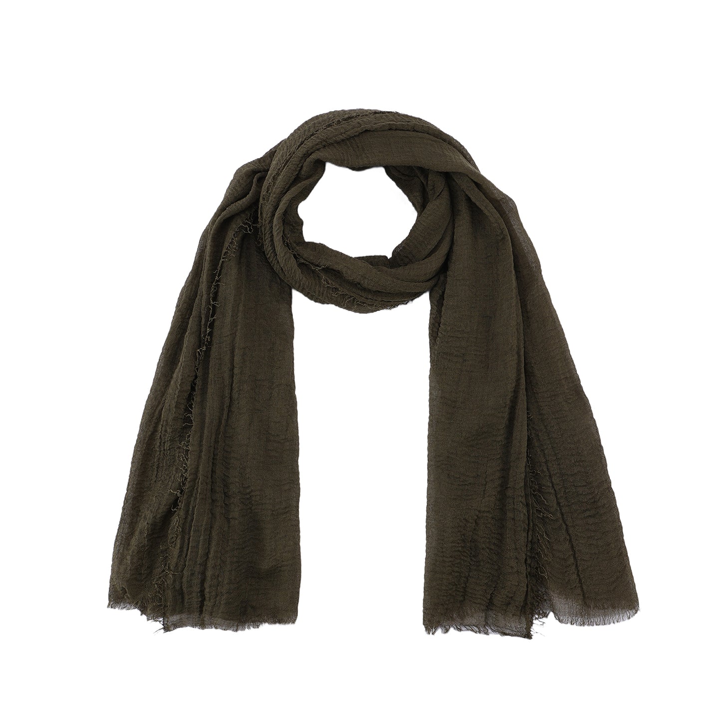 The crinkle scarf olive green