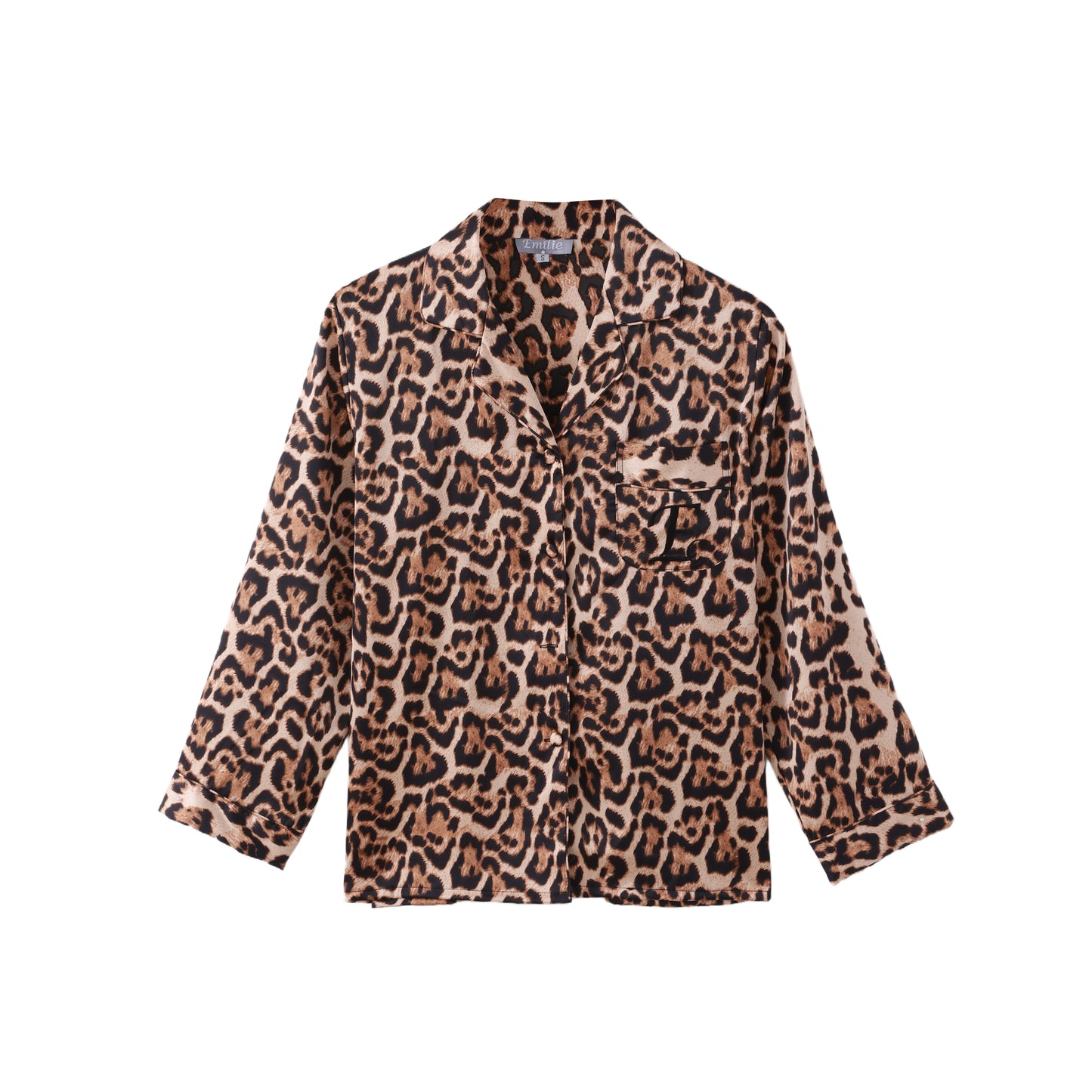 Pyjama  pyjamaset lang panterprint Satijn