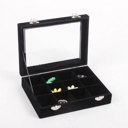 Jewelry box compartments black