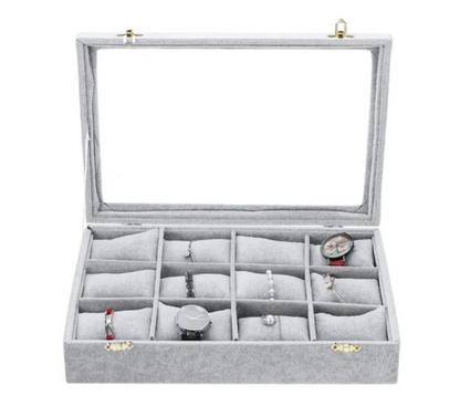 Jewelry box with cushions gray