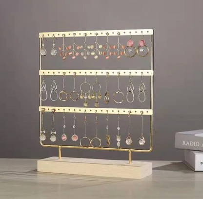 Gold earring rack