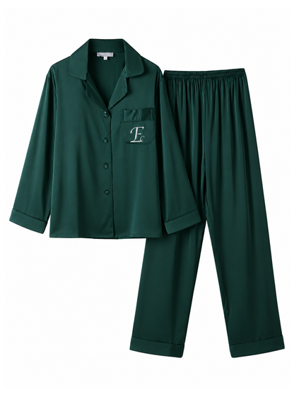 Satijnen Pyjamaset | Groen