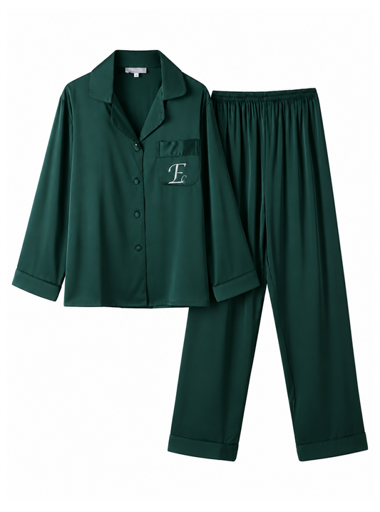 Satijnen Pyjamaset | Groen