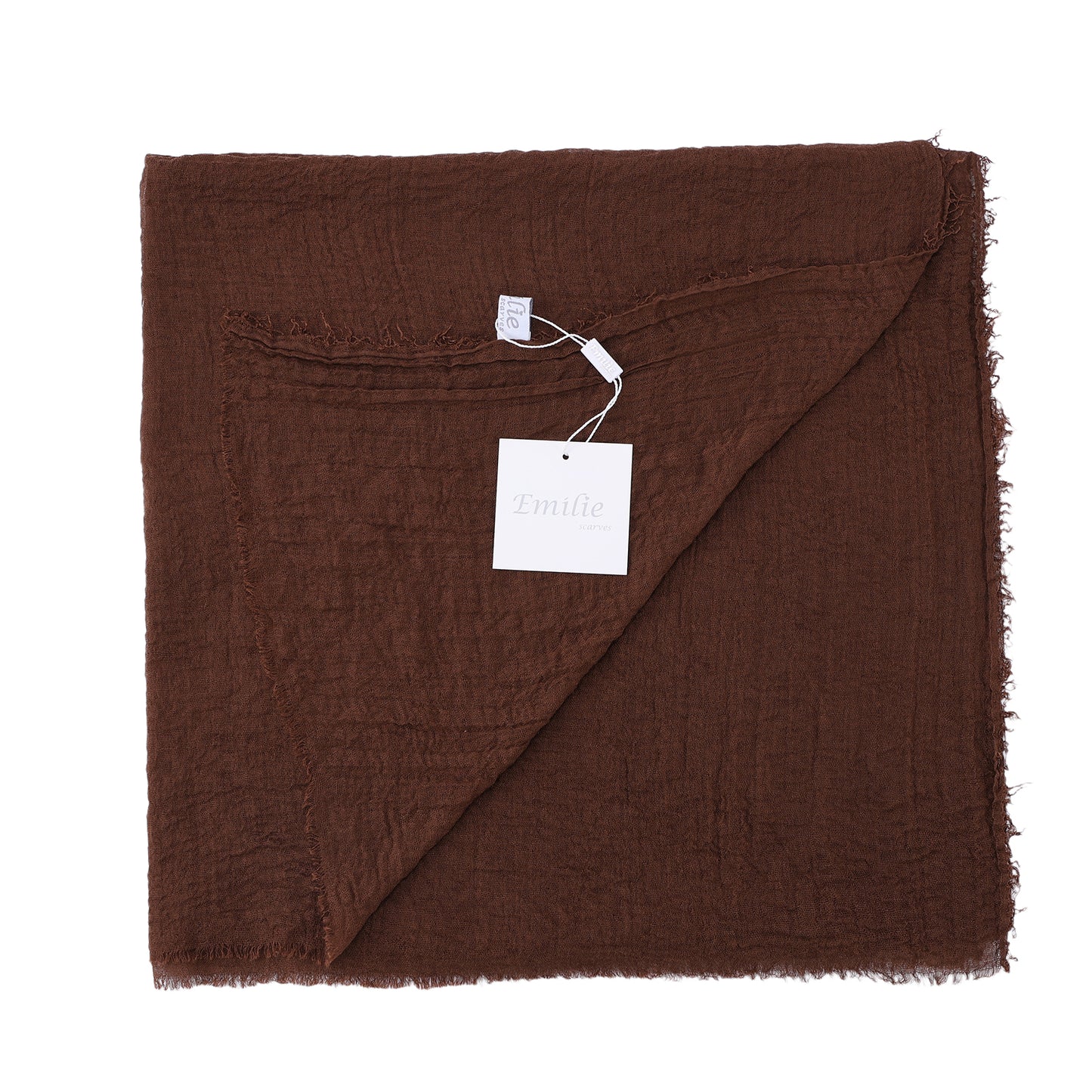 The crinkle scarf dark brown