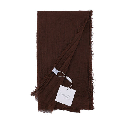 The crinkle scarf dark brown