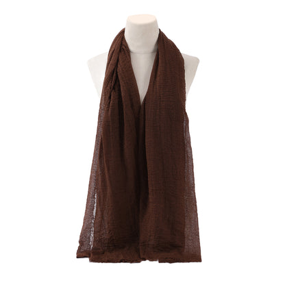 The crinkle scarf dark brown