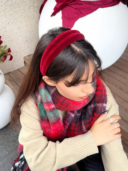 Velvet headband red