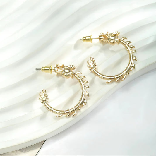 Gold dragon earrings