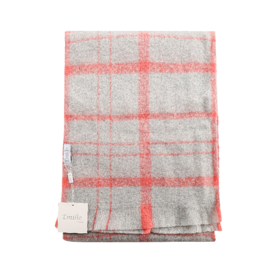 Winter scarf gray and red