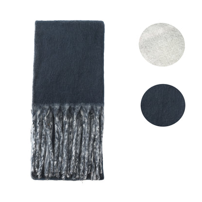 Two-tone winter scarf navy blue & grey