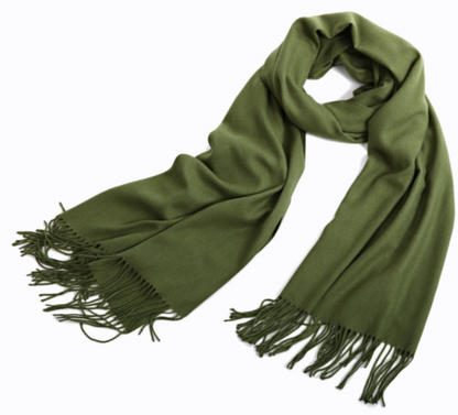 Pashmina sjaal olijfgroen